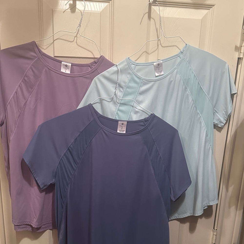 Women's Short Sleeve Tops - Lavender, Light Blue, Blue -GET ALL 3 for one price!